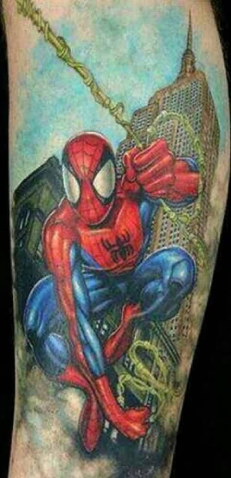 Tattoo uploaded by Xavier • Spiderman realistic portrait tattoo by Richie  Bon. #Spiderman #marvel #comic #superhero #movie #film #civilwar  #colorrealism #RichPineda #richiebon • Tattoodo